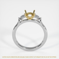 14K Yellow & White Three Stone Ring Setting Image