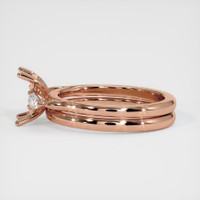 14K Rose Gold Three Stone Ring Setting Image