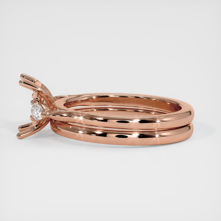 14K Rose Gold Three Stone Ring Setting