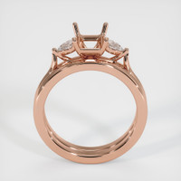 14K Rose Gold Three Stone Ring Setting Image