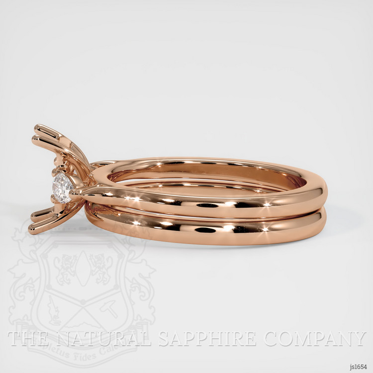 18K Rose Gold Three Stone Ring Setting