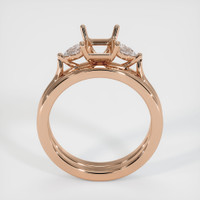 18K Rose Gold Three Stone Ring Setting Image
