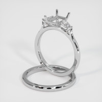 10K White Gold Three Stone Ring Setting Image
