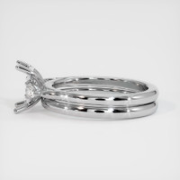 14K White Gold Three Stone Ring Setting Image