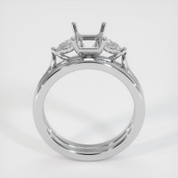 14K White Gold Three Stone Ring Setting Image
