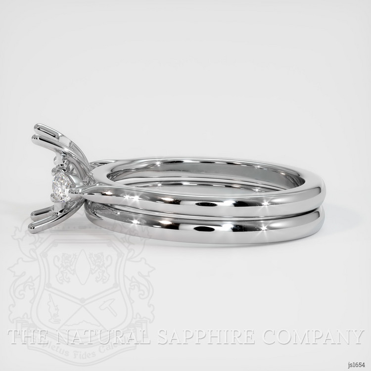 18K White Gold Three Stone Ring Setting
