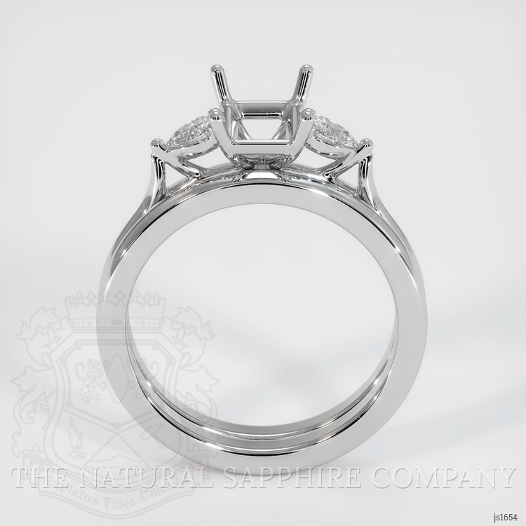 18K White Gold Three Stone Ring Setting