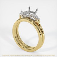 14K White & Yellow Three Stone Ring Setting Video