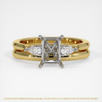 14K White & Yellow Three Stone Ring Setting Image
