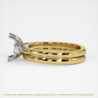 14K White & Yellow Three Stone Ring Setting Image