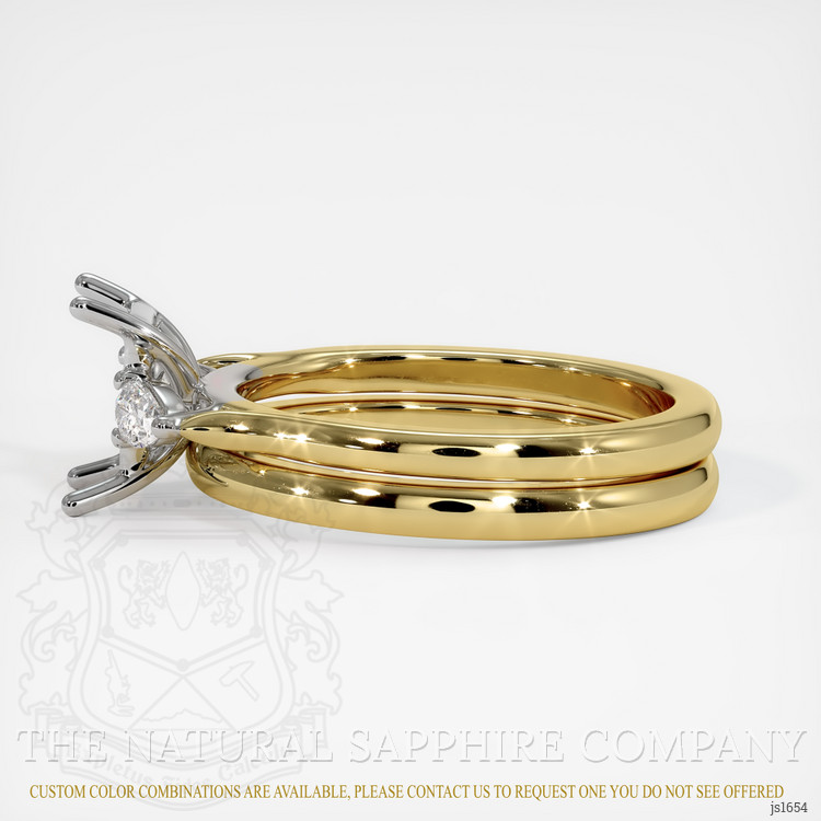 14K White & Yellow Three Stone Ring Setting