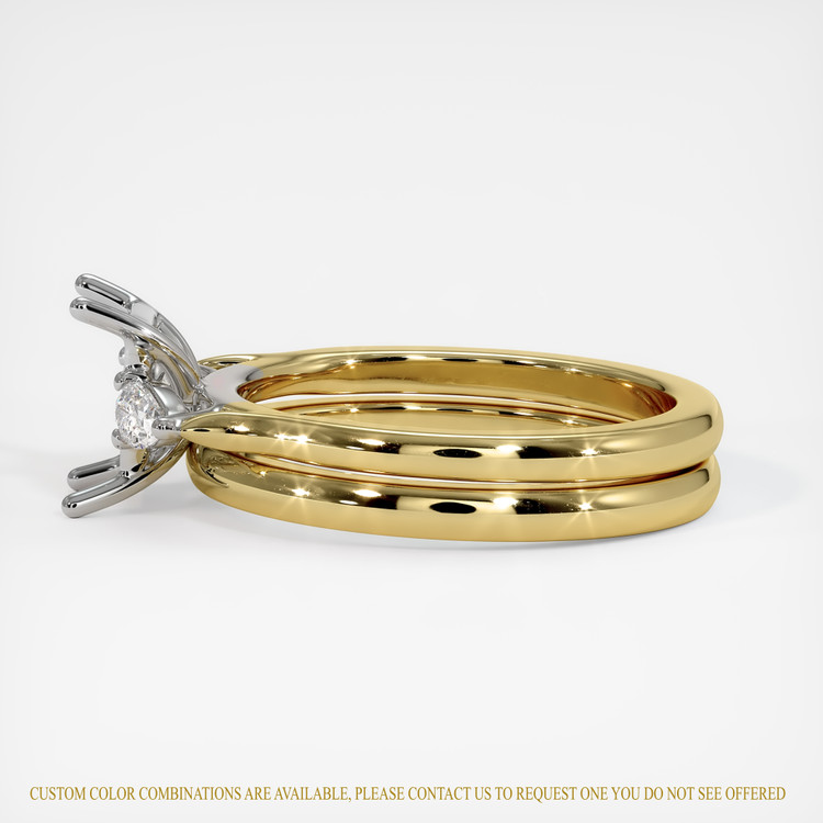 14K White & Yellow Three Stone Ring Setting