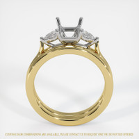 14K White & Yellow Three Stone Ring Setting Image