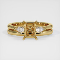 10K Yellow Gold Three Stone Ring Setting Image