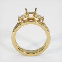 10K Yellow Gold Three Stone Ring Setting Image