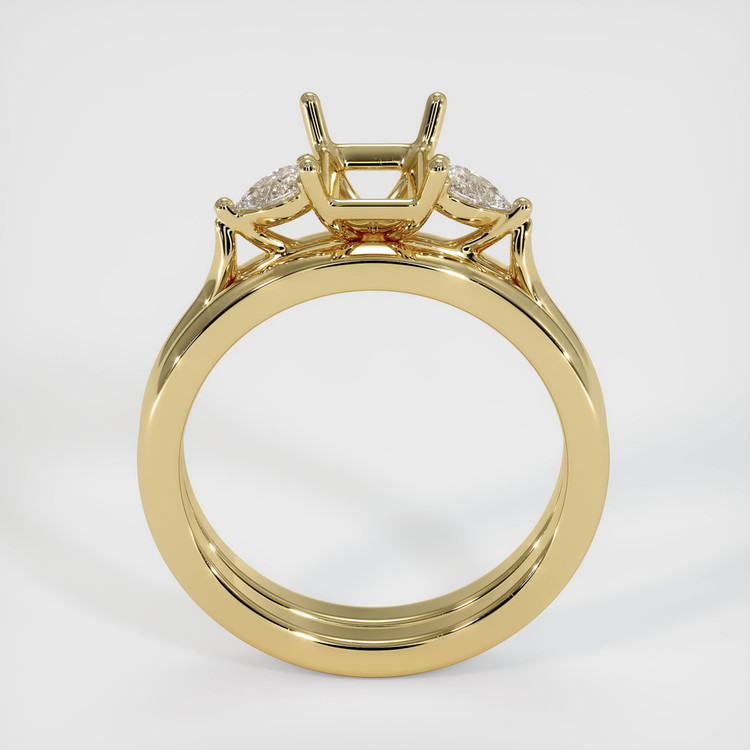 10K Yellow Gold Three Stone Ring Setting