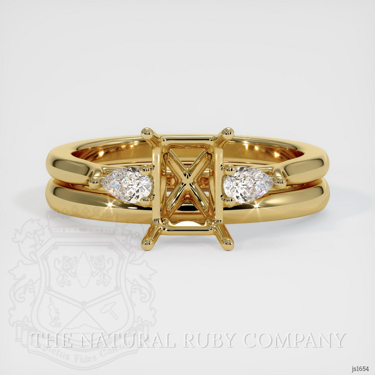 14K Yellow Gold Three Stone Ring Setting
