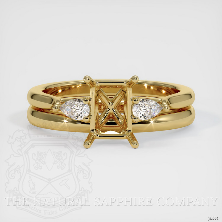 14K Yellow Gold Three Stone Ring Setting