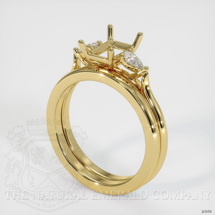 18K Yellow Gold Three Stone Ring Setting
