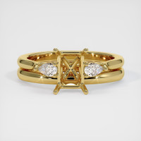 18K Yellow Gold Three Stone Ring Setting Image