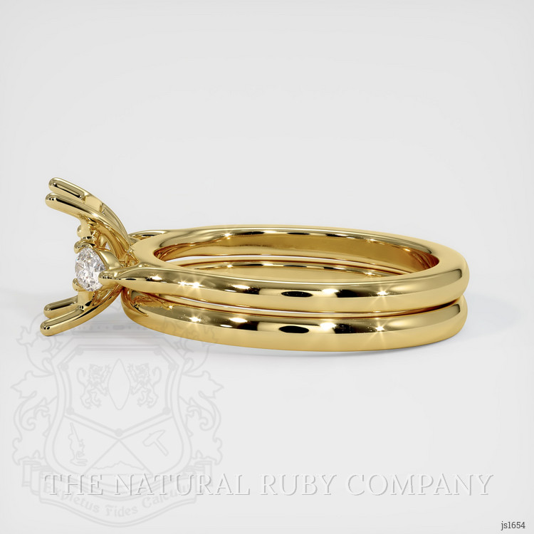 18K Yellow Gold Three Stone Ring Setting