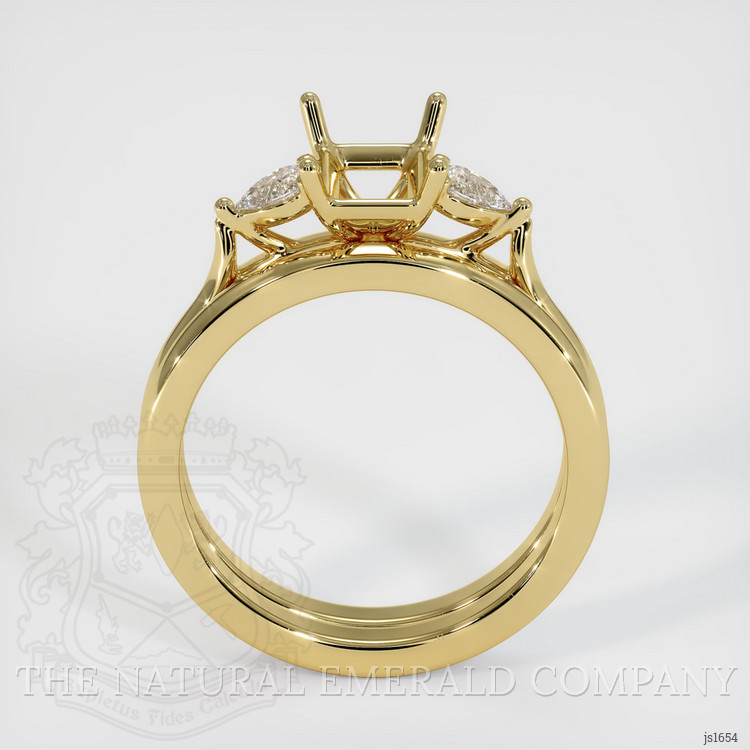 18K Yellow Gold Three Stone Ring Setting