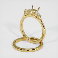 18K Yellow Gold Three Stone Ring Setting Image