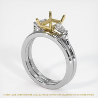 14K Yellow & White Three Stone Ring Setting Video