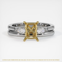 14K Yellow & White Three Stone Ring Setting Image