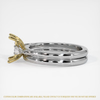 14K Yellow & White Three Stone Ring Setting Image