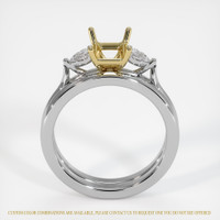 14K Yellow & White Three Stone Ring Setting Image