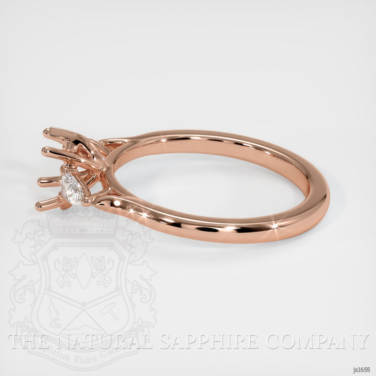 14K Rose Gold Three Stone Ring Setting