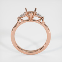 14K Rose Gold Three Stone Ring Setting Image