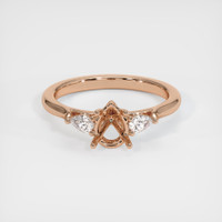 18K Rose Gold Three Stone Ring Setting Image