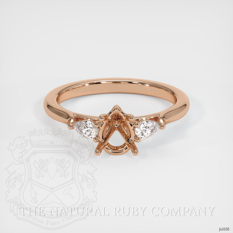 18K Rose Gold Three Stone Ring Setting