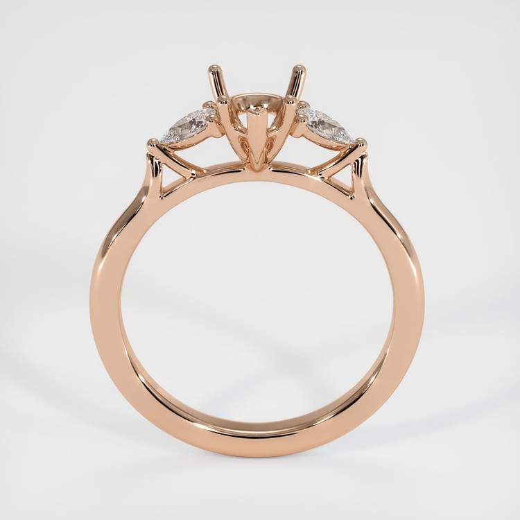 18K Rose Gold Three Stone Ring Setting