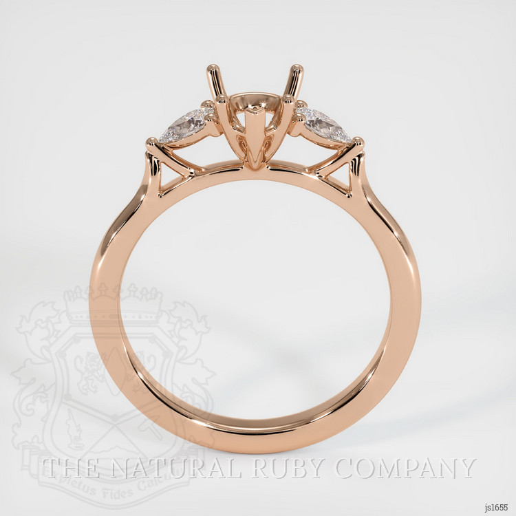 18K Rose Gold Three Stone Ring Setting