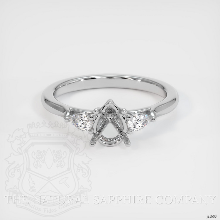 10K White Gold Three Stone Ring Setting