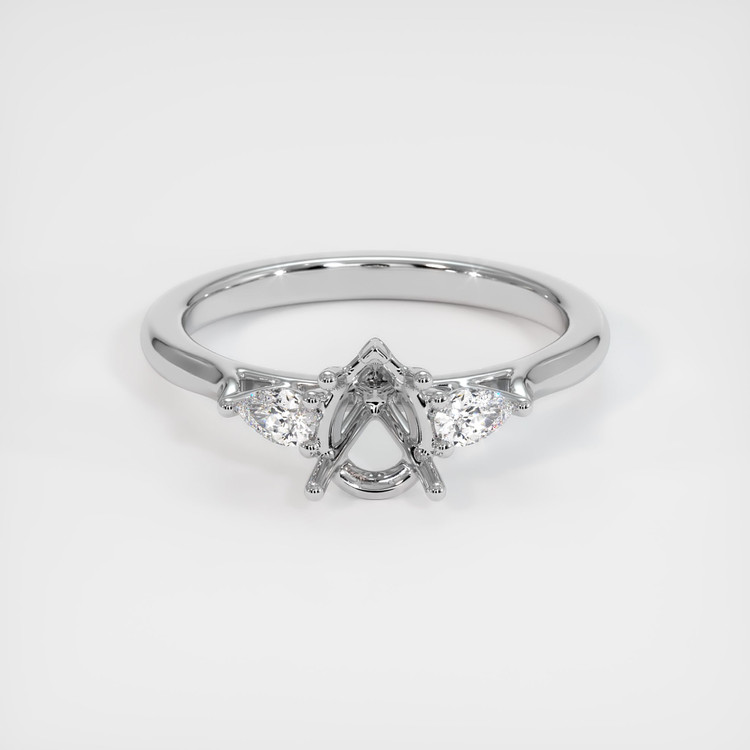 10K White Gold Three Stone Ring Setting
