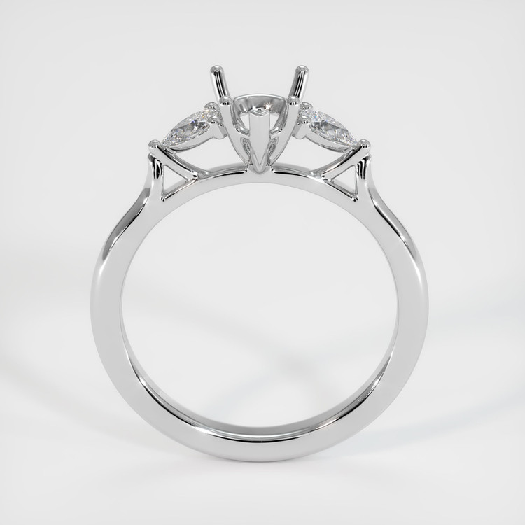 10K White Gold Three Stone Ring Setting