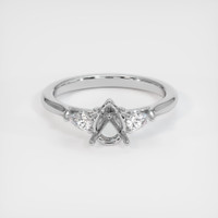 14K White Gold Three Stone Ring Setting Image