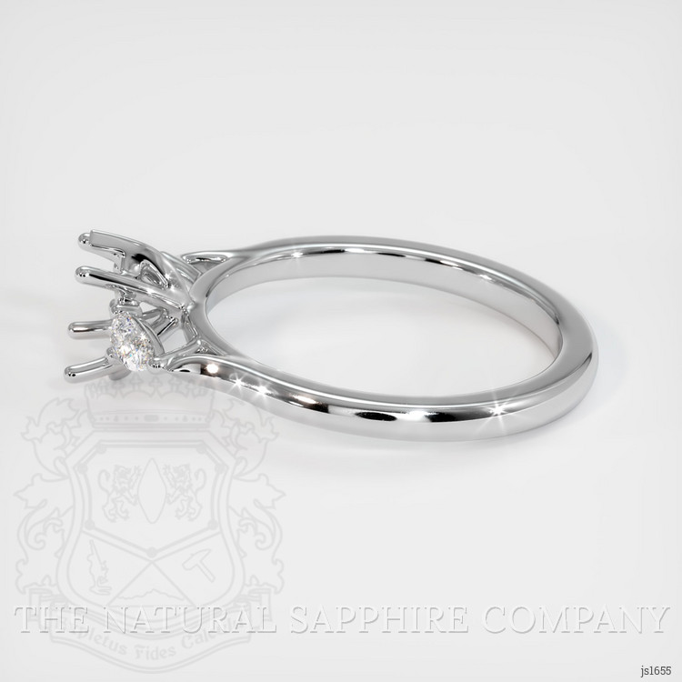 14K White Gold Three Stone Ring Setting