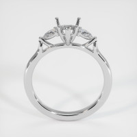 14K White Gold Three Stone Ring Setting Image