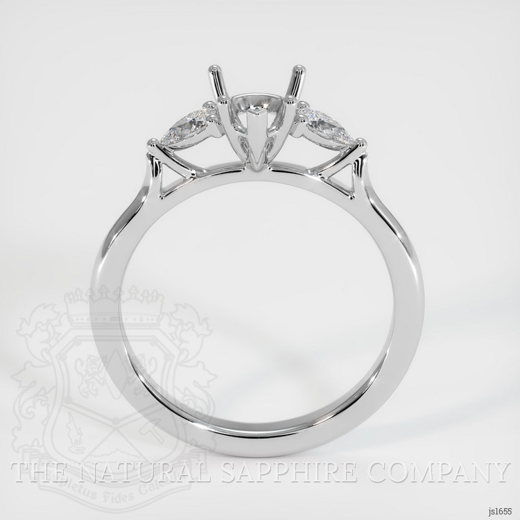 14K White Gold Three Stone Ring Setting