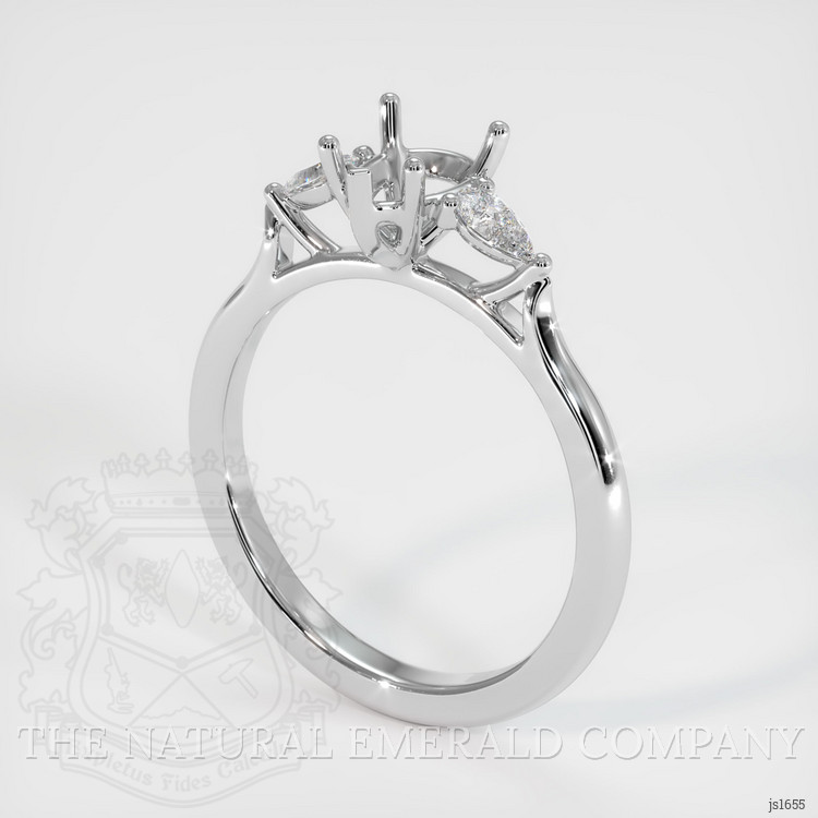 18K White Gold Three Stone Ring Setting
