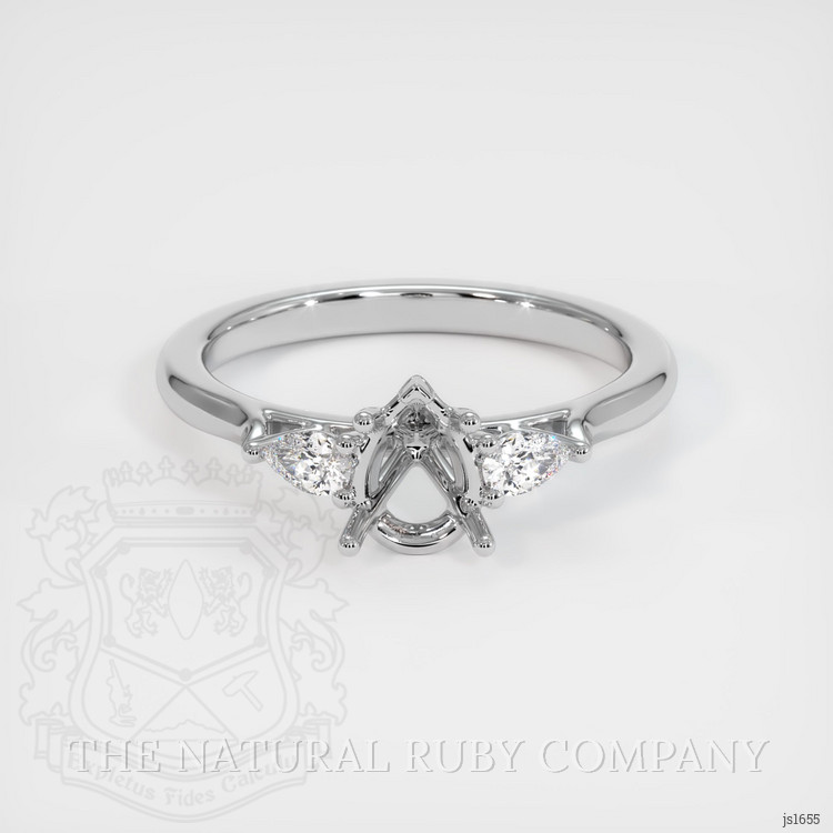 18K White Gold Three Stone Ring Setting