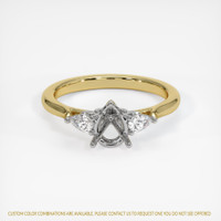 14K White & Yellow Three Stone Ring Setting Image