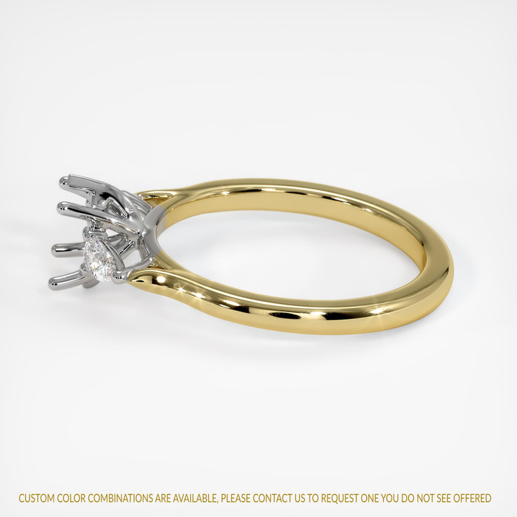 14K White & Yellow Three Stone Ring Setting