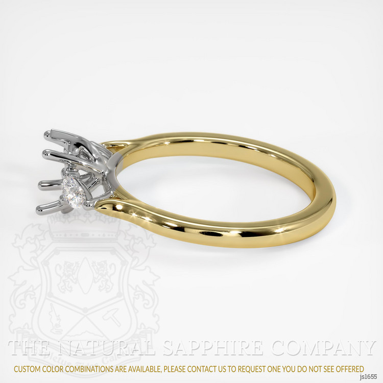 14K White & Yellow Three Stone Ring Setting