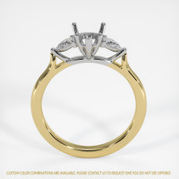 14K White & Yellow Three Stone Ring Setting Image